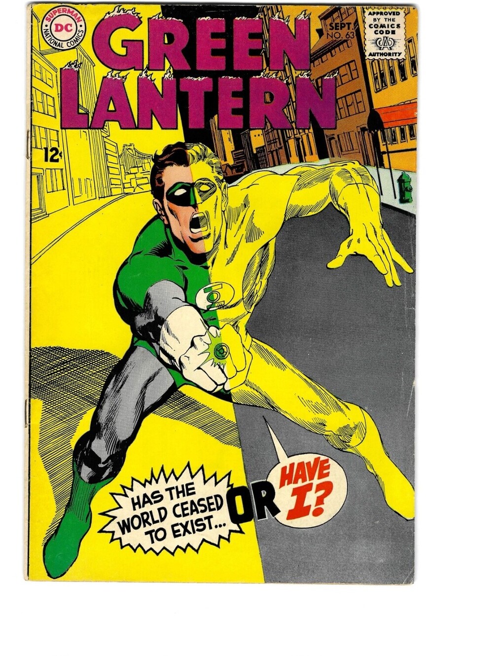 Green Lantern #63 1968 Vintage Silver Age DC Comics 1st Print JNeal Adams Cover